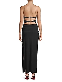 Montana Twisted Mesh-Insert Maxi Dress