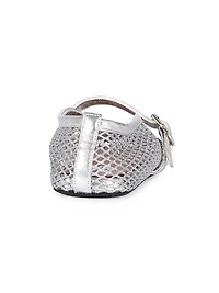 Metallic Mesh Mary Jane Ballerina Flats