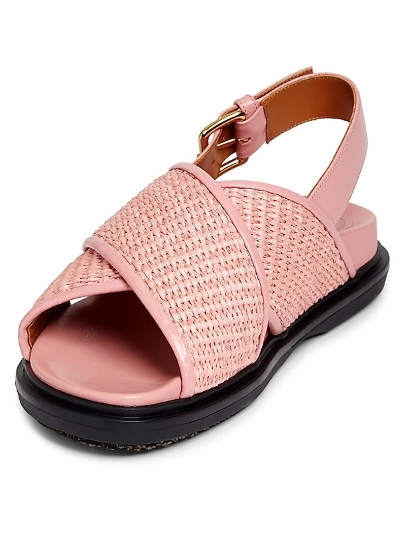 Raffia Criss-Cross Sandals