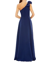 Bow Shoulder One-Shoulder A-Line Gown
