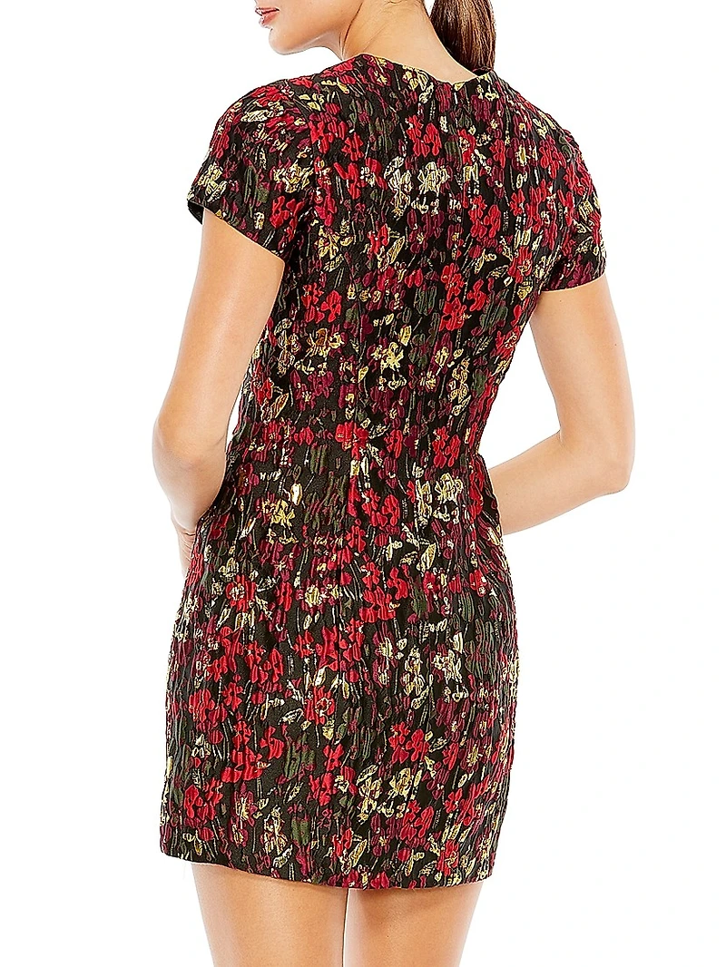 Floral Brocade Minidress