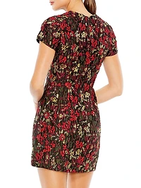 Floral Brocade Minidress