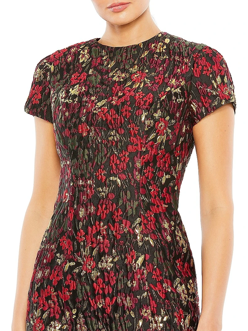 Floral Brocade Minidress
