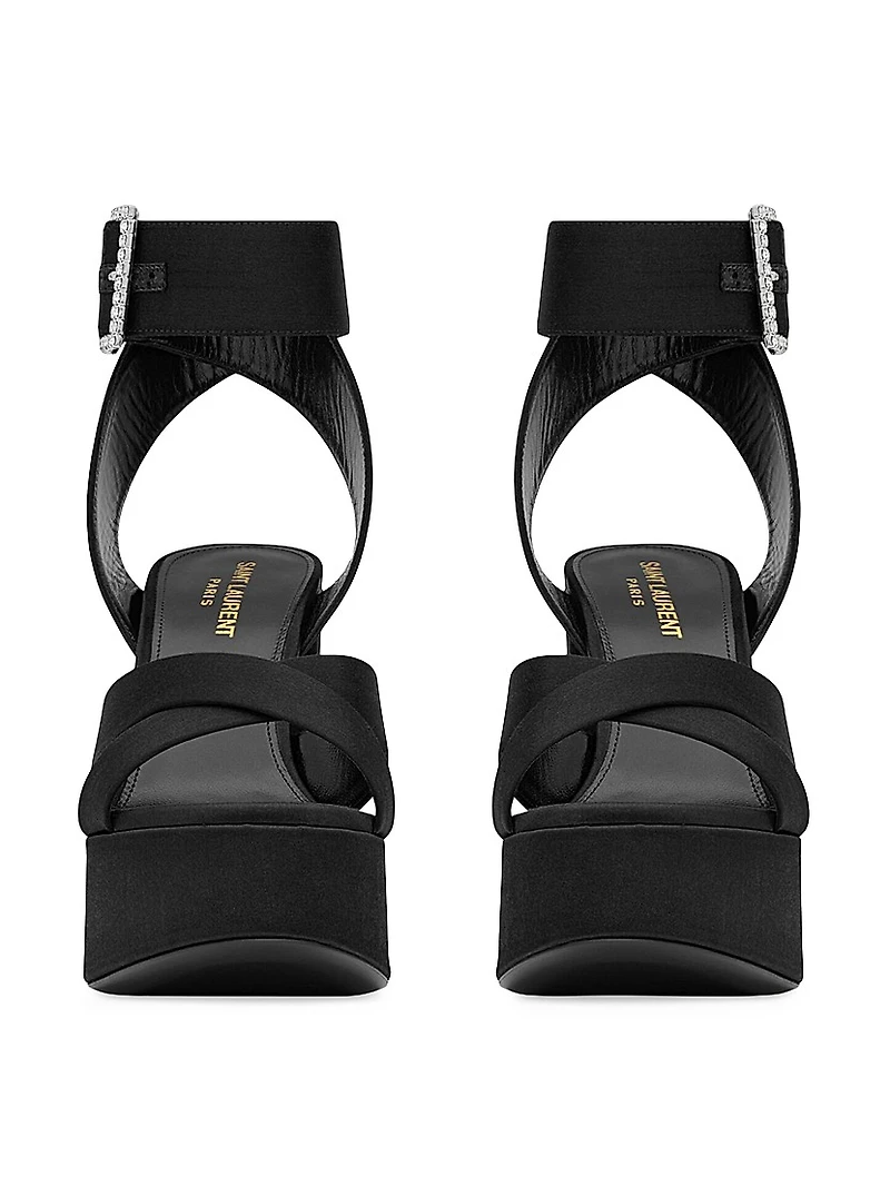 Bianca Platform Sandals Satin Crepe