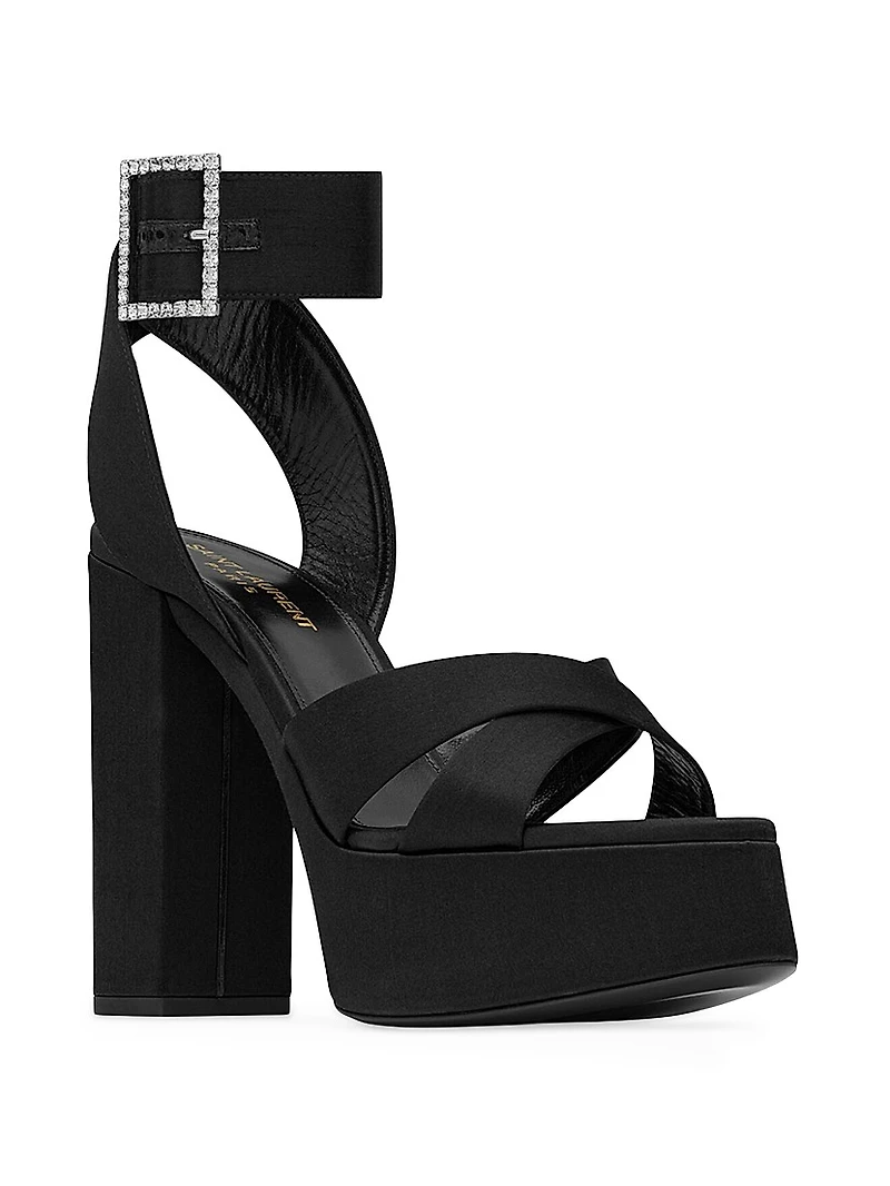 Bianca Platform Sandals Satin Crepe