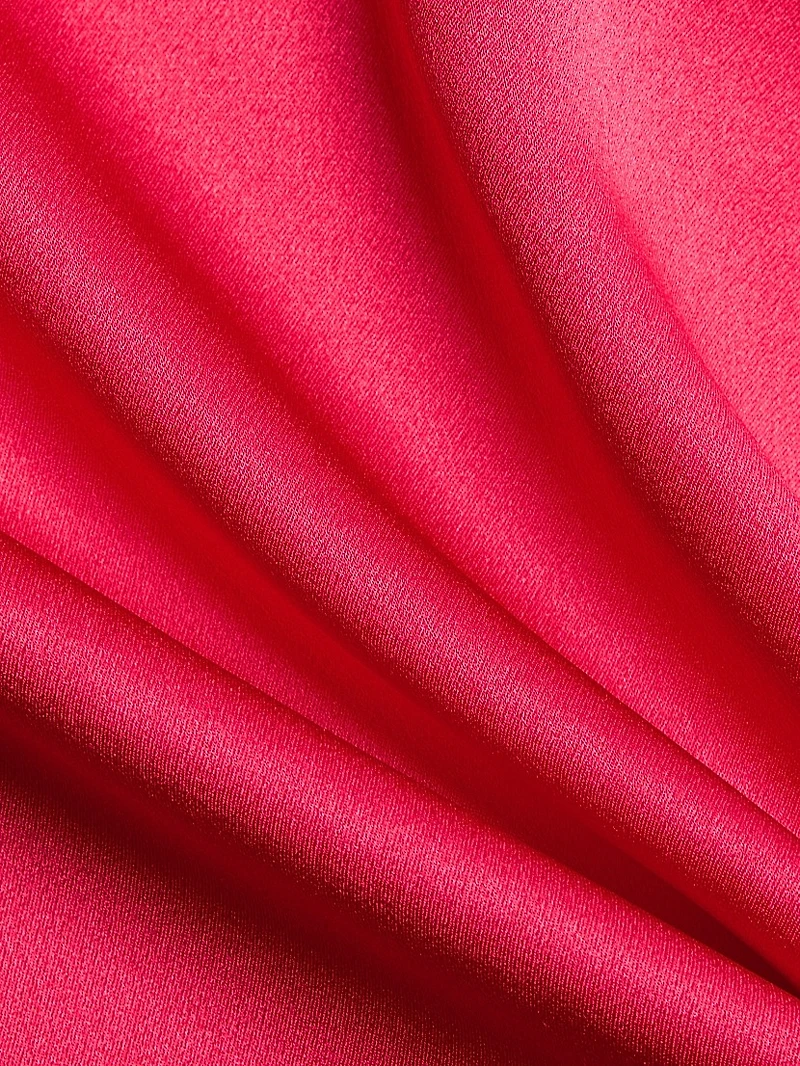 Satin Silk Strap One-Shoulder Top