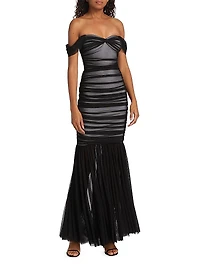 Walter Off-The-Shoulder Fishtail Gown