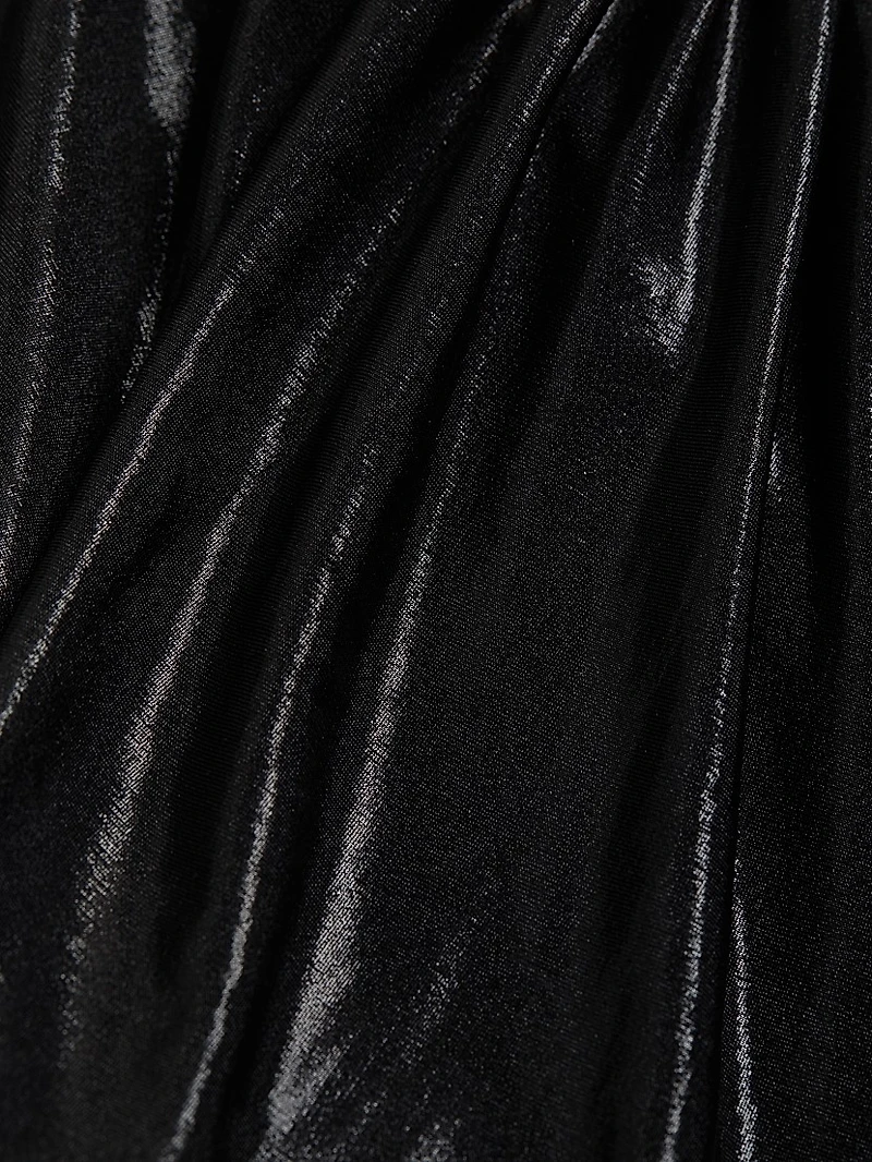 Diana Strapless Ruched Lamé Dress