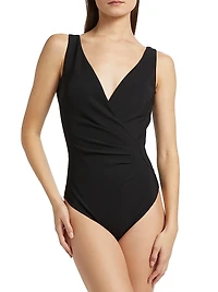 Verde Surplice One-Piece Swimsuit