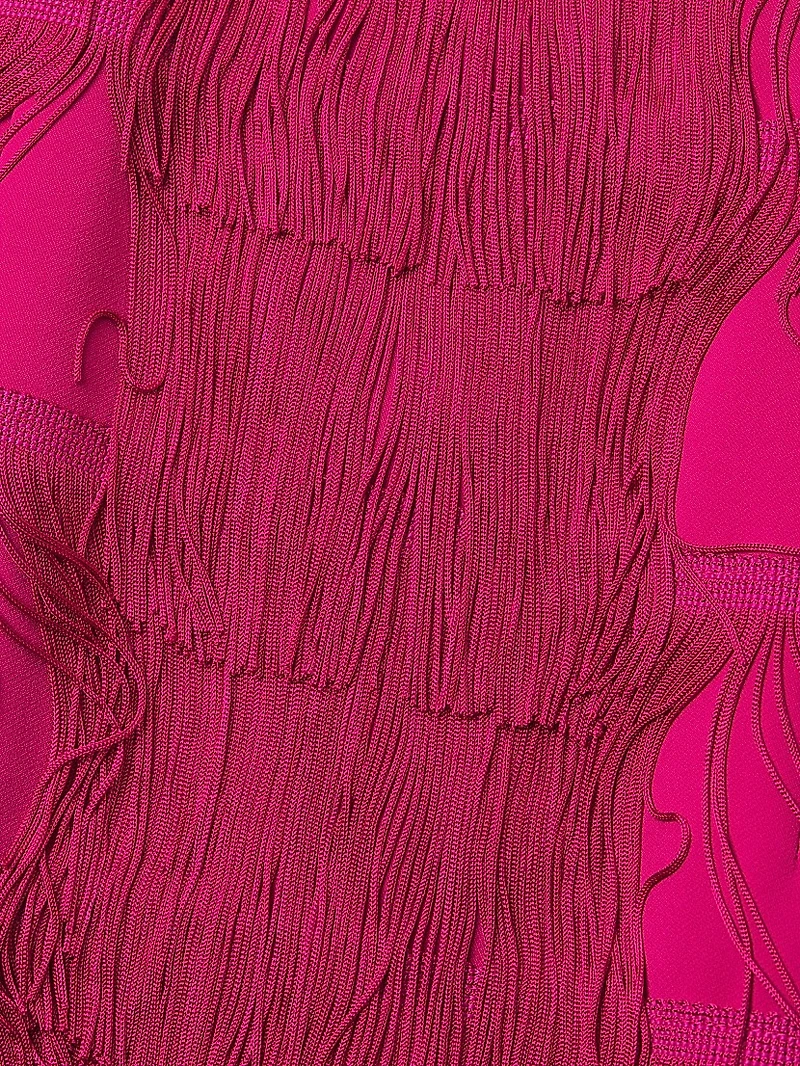 Tiered Fringe Strapless Minidress