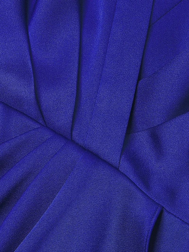 Ruffled Long-Sleeve Satin Minidress