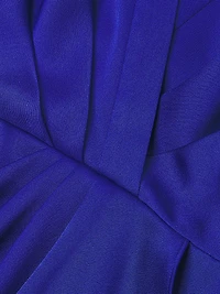 Ruffled Long-Sleeve Satin Minidress