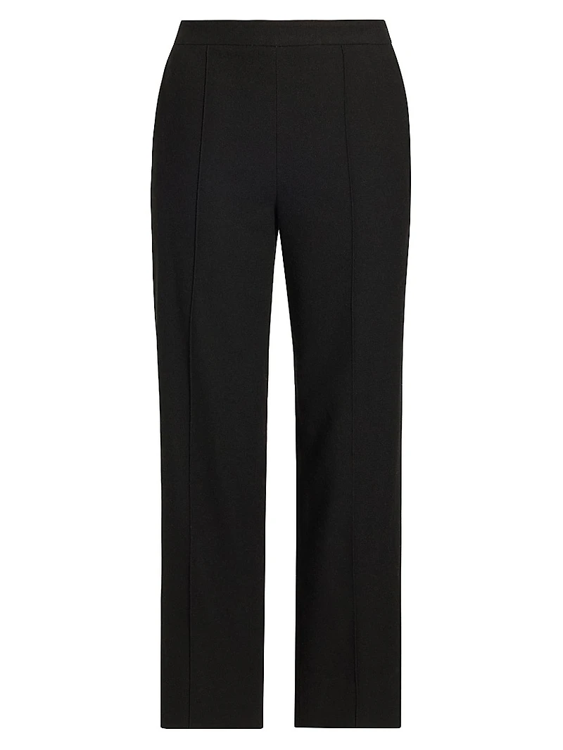 Brushed Wool-Blend Straight-Leg Pants