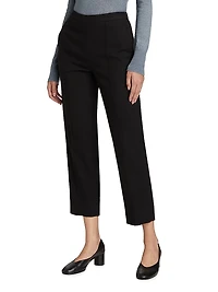 Brushed Wool-Blend Straight-Leg Pants