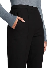 Brushed Wool-Blend Straight-Leg Pants