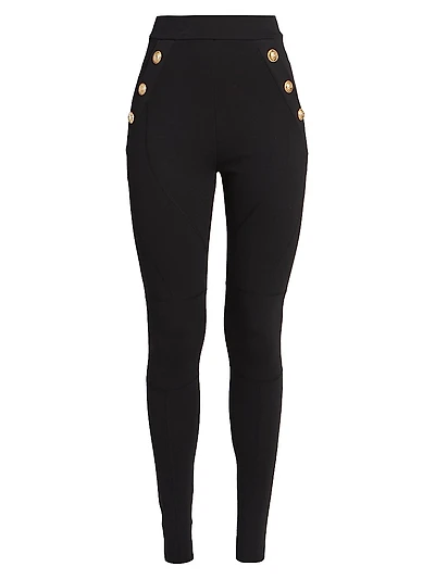 Side Button Jersey Leggings