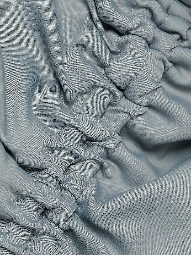 Satin Drawstring Cut-Out Dress