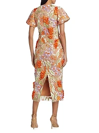 Remix Floral Embroidered Midi-Dress