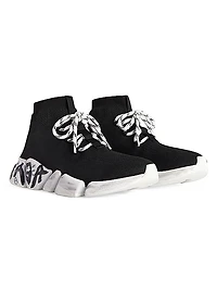 Speed 2.0 Lace-Up Graffiti Recycled Knit Sneakers