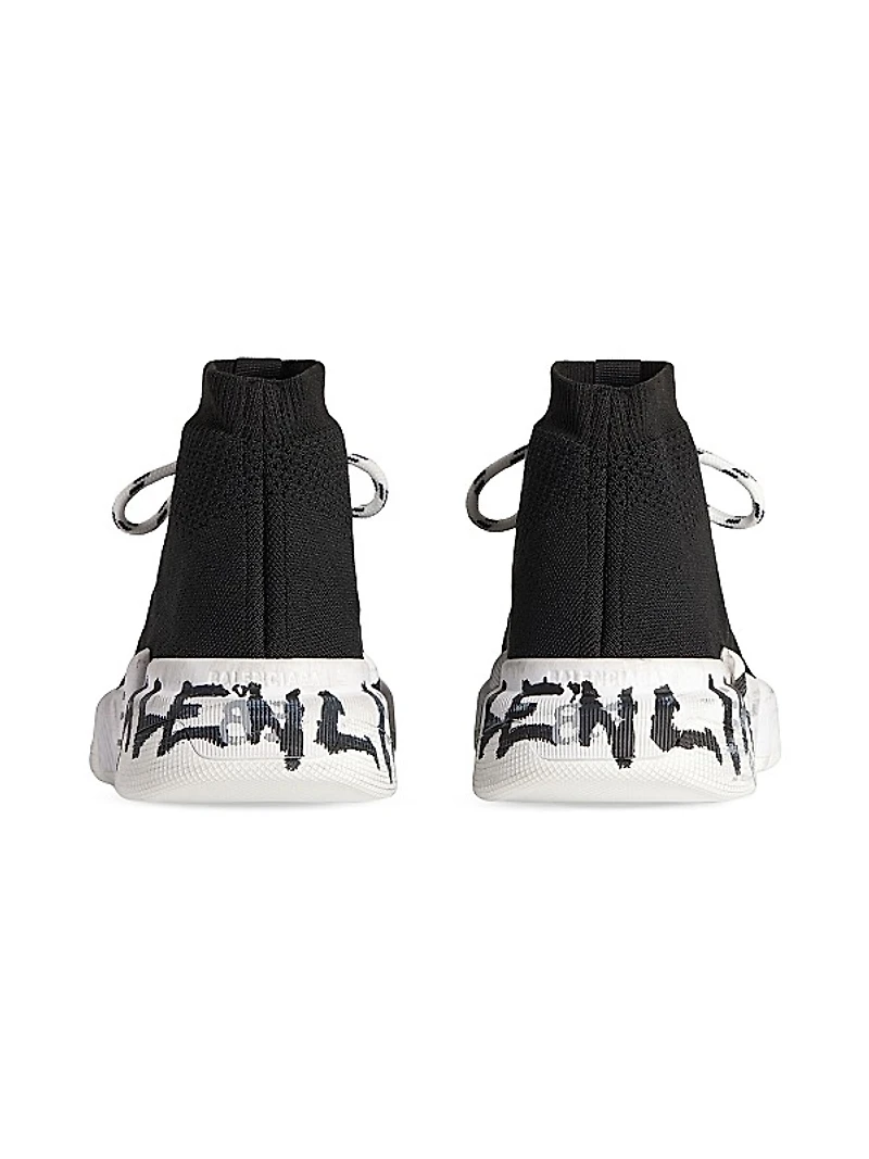 Speed 2.0 Lace-Up Graffiti Recycled Knit Sneakers