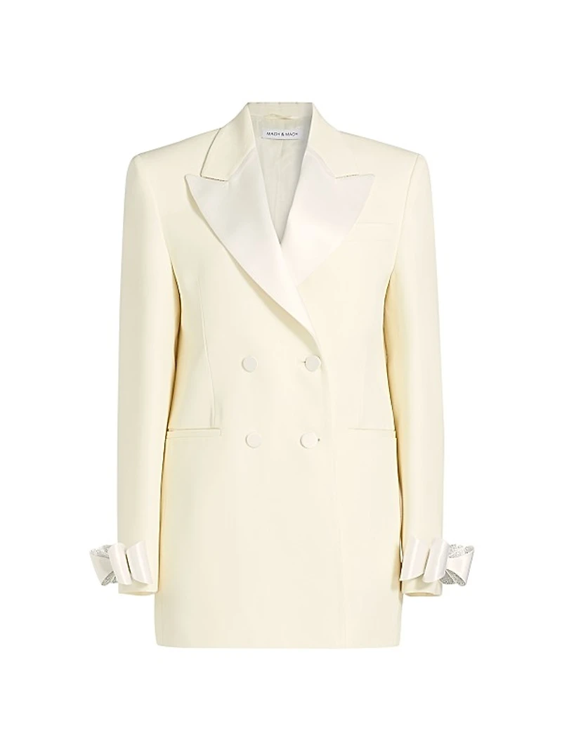 Crystalized Bow Cuff Blazer Minidress