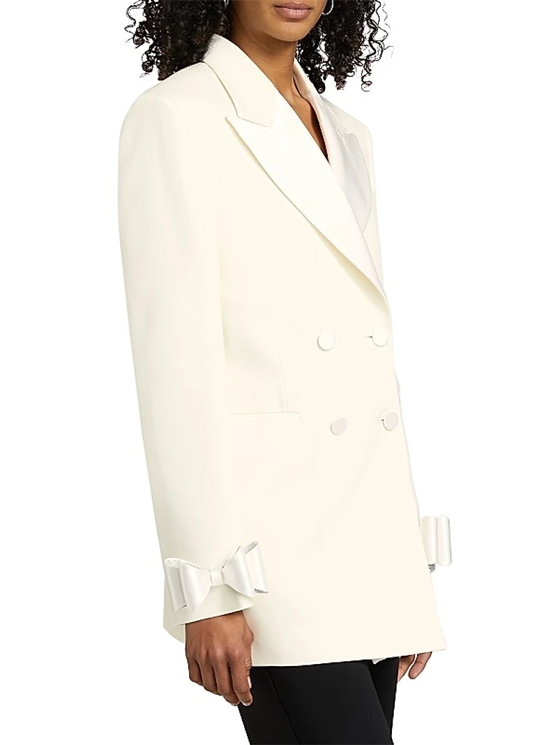 Crystalized Bow Cuff Blazer Minidress