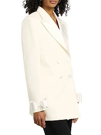 Crystalized Bow Cuff Blazer Minidress