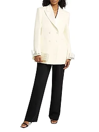 Crystalized Bow Cuff Blazer Minidress