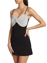 Crystal Bow Sleeveless Minidress