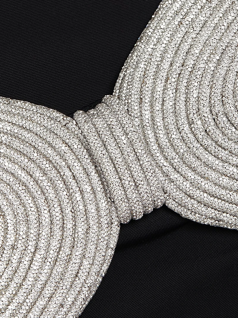 Crystal Bow Sleeveless Minidress