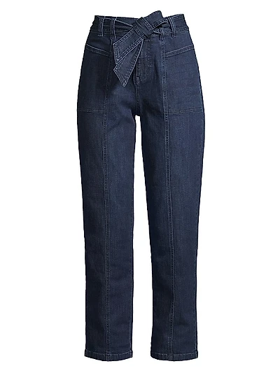 Belted Straight-Leg Jeans