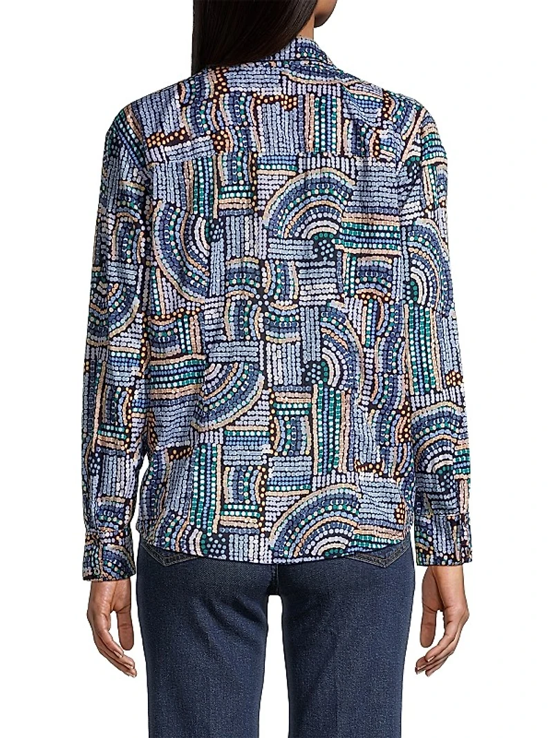 Mosaic Crinkled Cotton Shirt