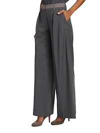 Two-Tone Wide-Leg Pants