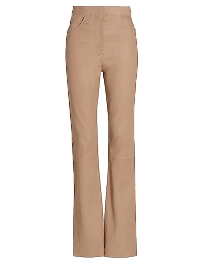 Stretch Leather Flared Pants