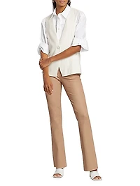 Stretch Leather Flared Pants