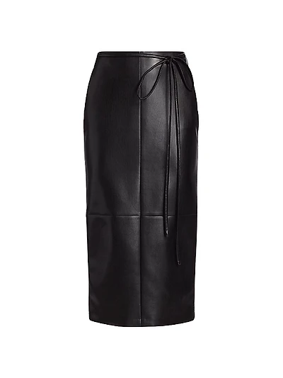 Vegan Leather Midi Skirt