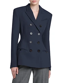 Seamed Double-Breasted Blazer