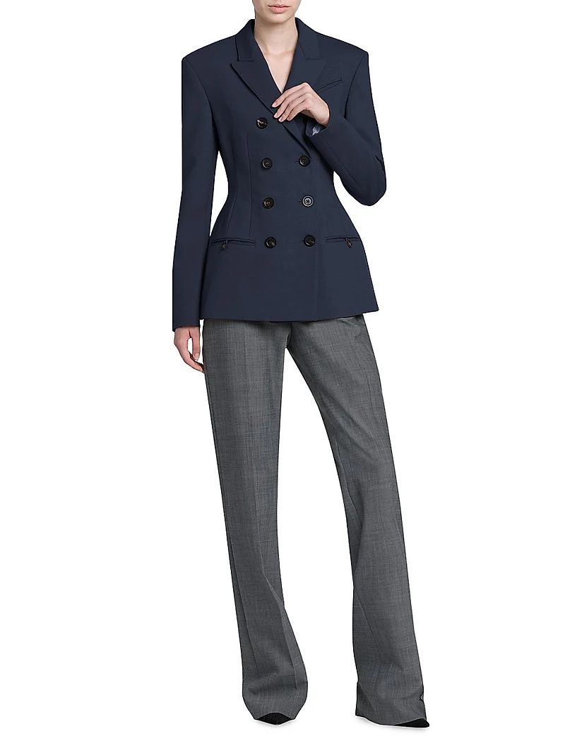 Seamed Double-Breasted Blazer