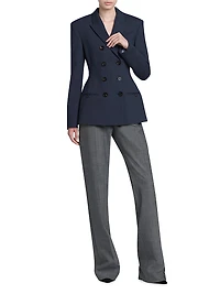 Seamed Double-Breasted Blazer