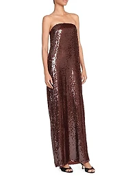 Casey Sequined Strapless Gown