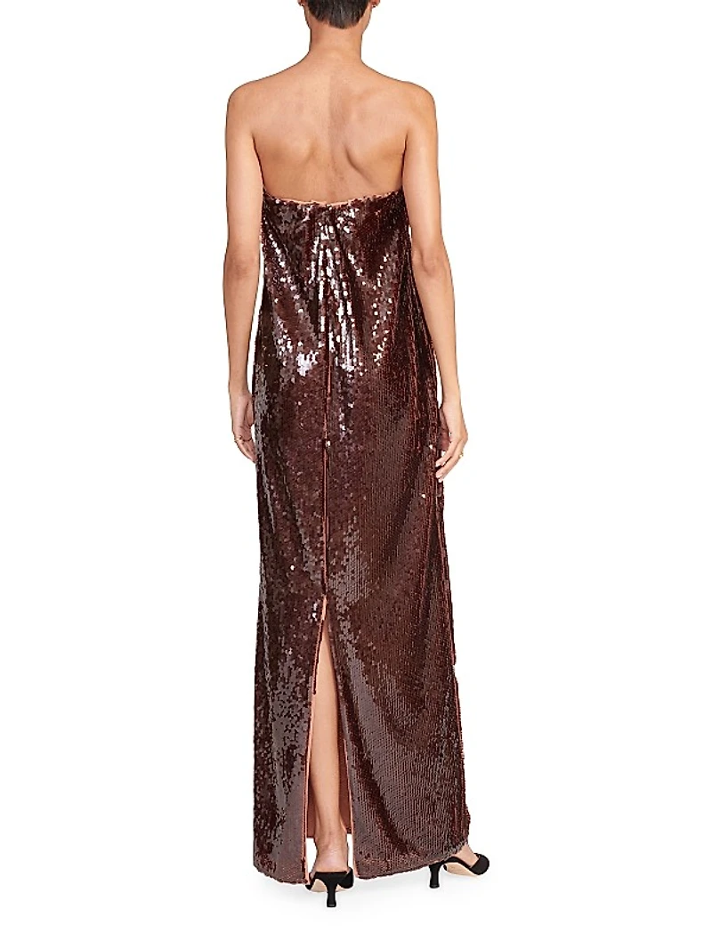 Casey Sequined Strapless Gown