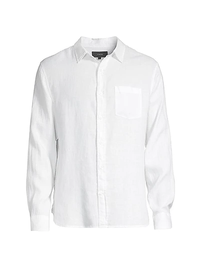 Linen Button-Front Shirt