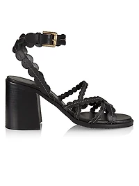 Kaddy 80MM Leather Block-Heel Sandals