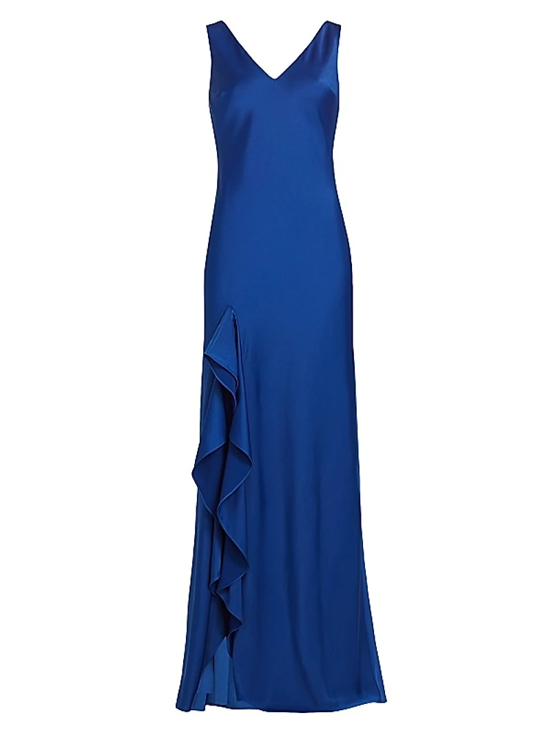 Ashylynn Satin Ruffled Gown