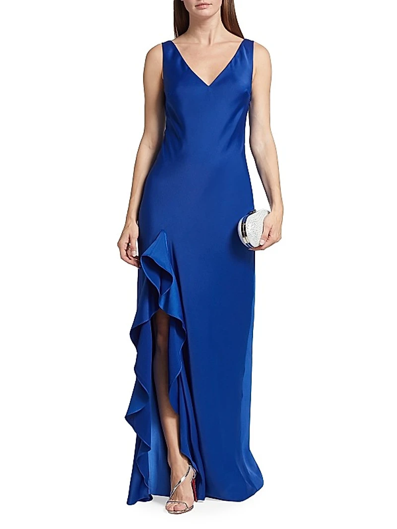 Ashylynn Satin Ruffled Gown
