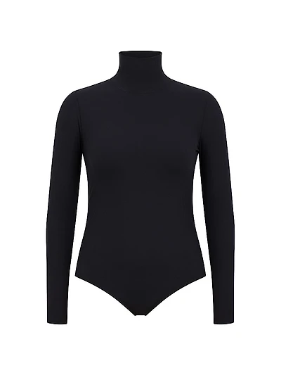Rib-Knit Turtleneck Bodysuit