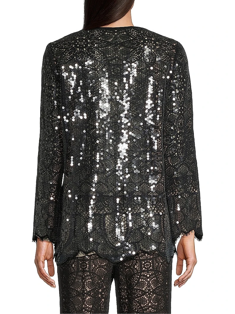 Ellie Sequined Cotton-Blend Lace Tunic