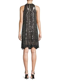 Maya Sequined Lace Sheath Dress