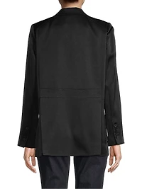 Madelyn Satin-Back Crepe Two-Button Blazer