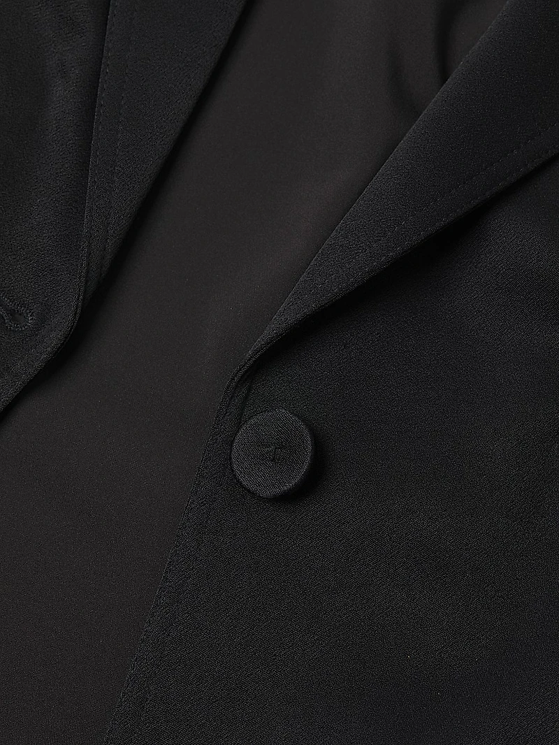 Madelyn Satin-Back Crepe Two-Button Blazer